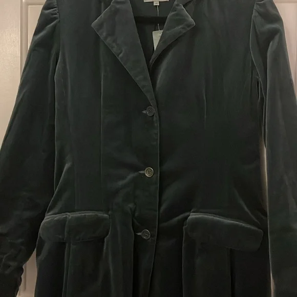 Jigsaw Velvet Midi Jacket Blue/Green Size 12 NWT - Picture 5 of 11